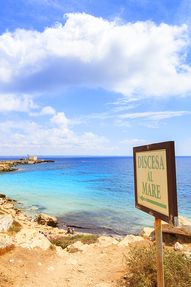 Cala Azzurra, Favignana island, Aegadian Islands, province of Trapani, Sicily, Italy, Mediterranean, Europe