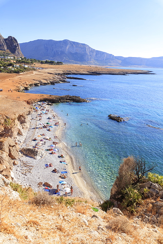 Beach of Bue Marino, San Vito Lo Capo, province of Trapani, Sicily, Italy, Mediterranean, Europe