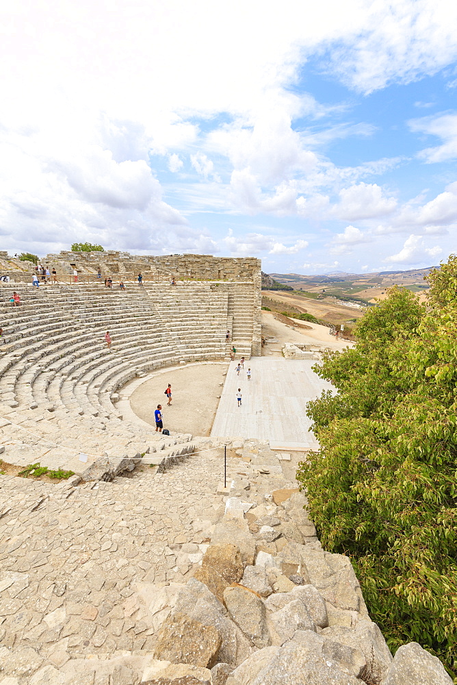 Greek amphitheatre, Segesta, Calatafimi, province of Trapani, Sicily, Italy, Europe