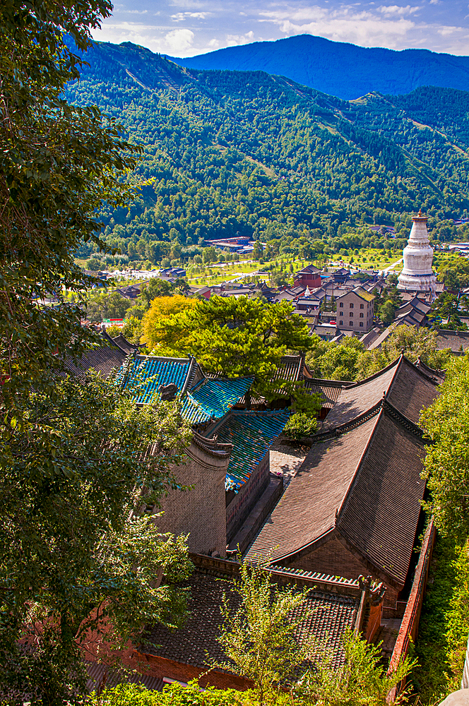 The monastery complex of Wudai Shan (Mount Wutai), UNESCO World Heritage Site, Shanxi, China, Asia