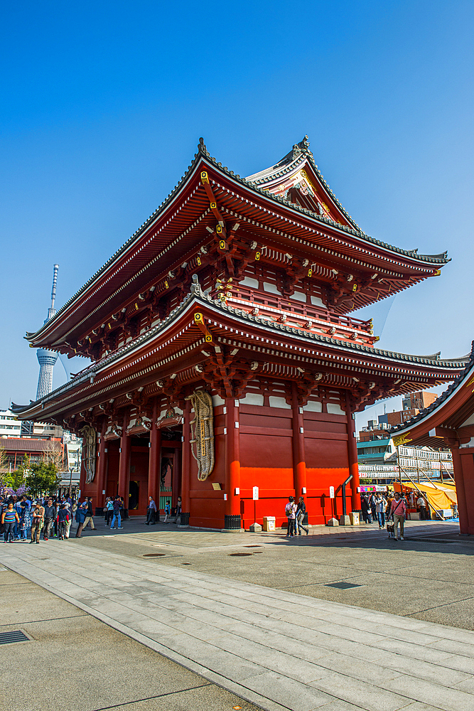 Pagoda in the Senso-ji temple, Asakusa, Tokyo, Honshu, Japan, Asia