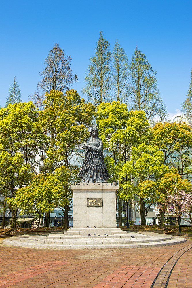 Statue in the Nagasaki Peace Park, Nagasaki, Kyushu, Japan, Asia