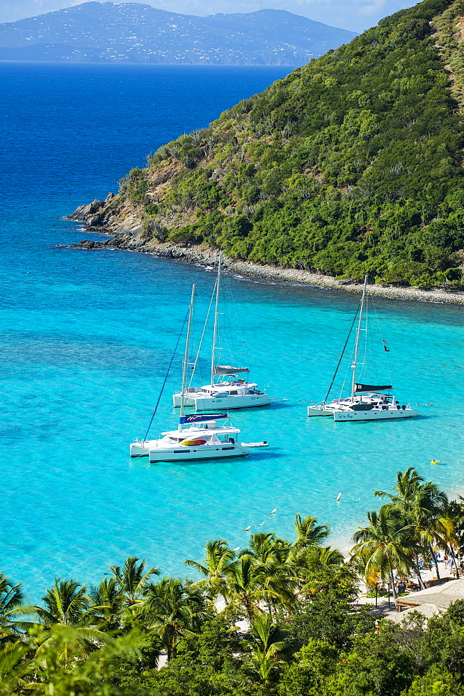 View over White Bay, Jost Van Dyke, British Virgin Islands, West Indies, Caribbean, Central America