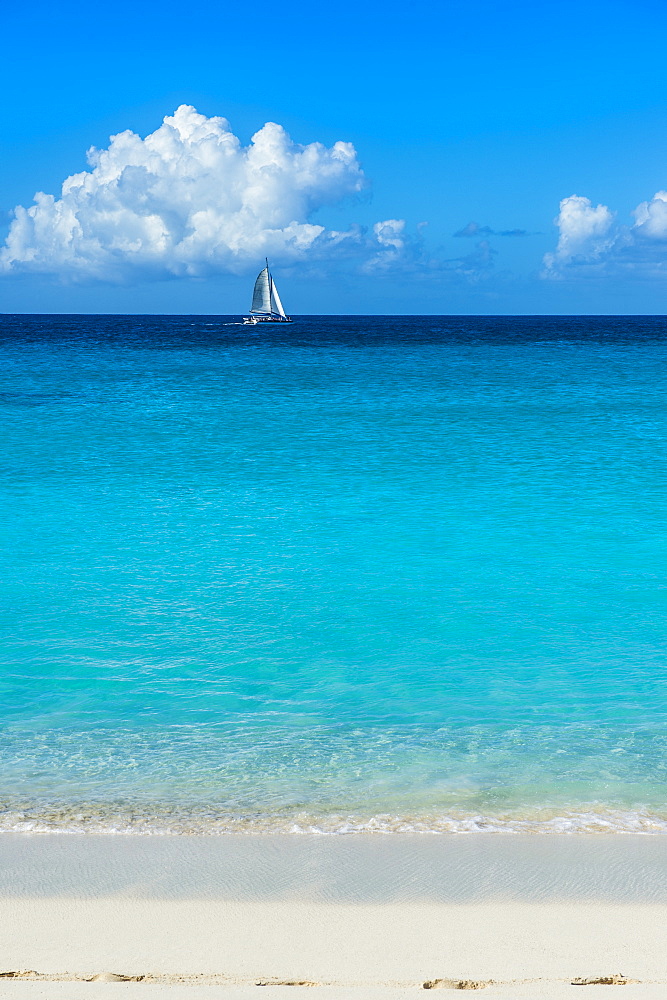 Beach at Maho Bay, Sint Maarten, West Indies, Caribbean, Central America