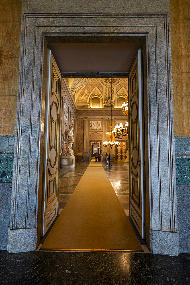 Interior of the Reggia di Caserta (Royal Palace of Caserta), UNESCO World Heritage Site, Campania, Italy, Europe