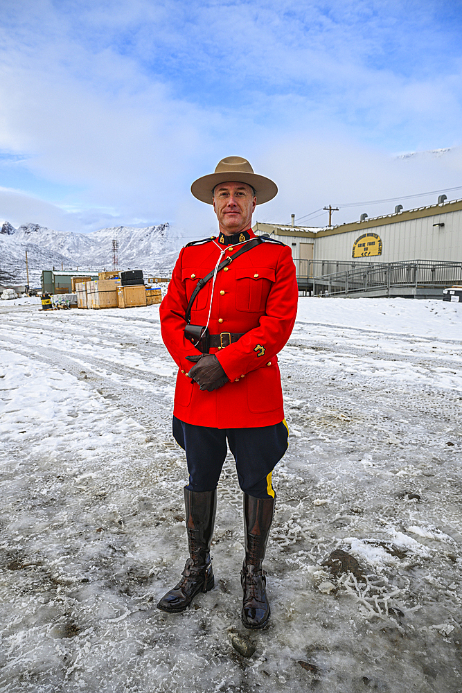 Canadian Mountie, Grise Fjord, most northern community in America, Nunavut, Canadian Arctic, Canada, North America