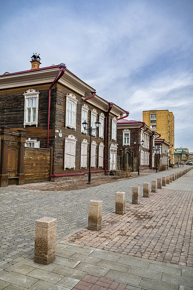 Old tsarist houses, Krasnoyarsk, Siberia, Russia