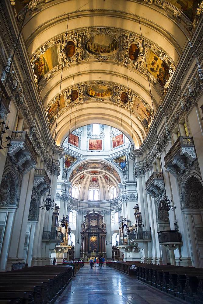 Interior of Salzburg Cathedral, Salzburg, Austria, Europe