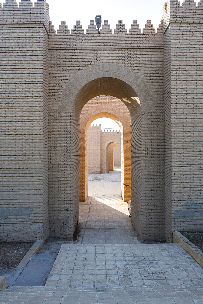 Reconstructed ruins of Babylon, Iraq, Middle East