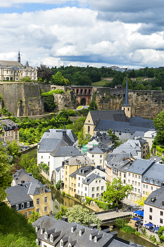 View over the old quarter of Luxembourg, UNESCO World Heritage Site, Luxembourg, Europe