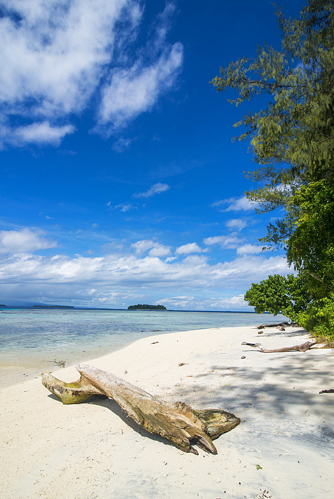 Turquoise water and a white beach on Christmas Island, Buka, Bougainville, Papua New Guinea, Pacific