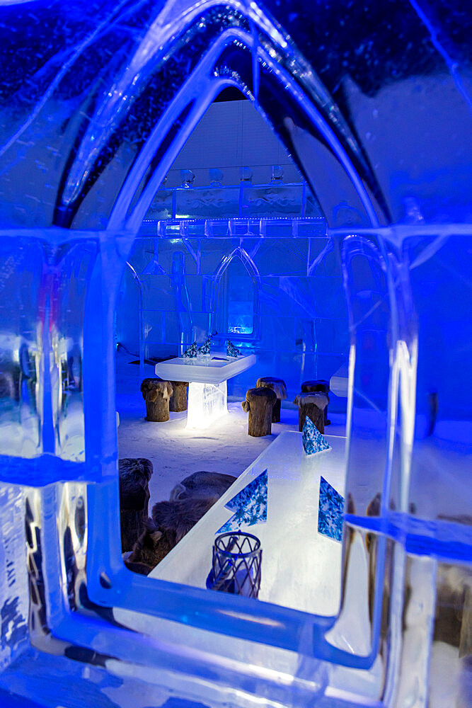 Restaurant in the Snow Castle, Kemi, Finland, Europe