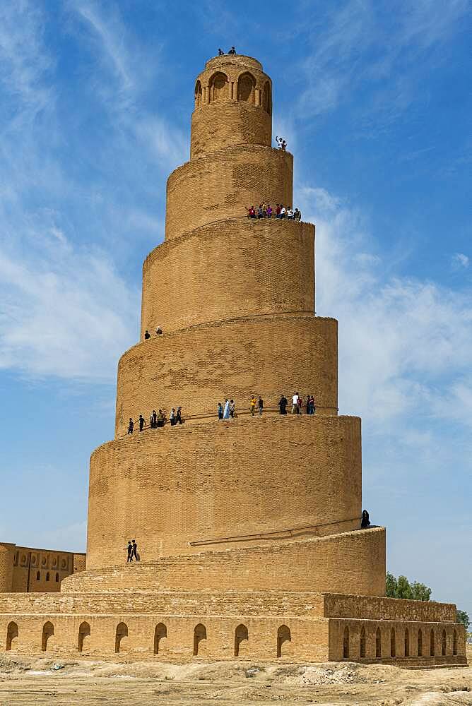 Spiral minaret of the Great Mosque of Samarra, UNESCO World Heritage Site, Samarra, Iraq, Middle East