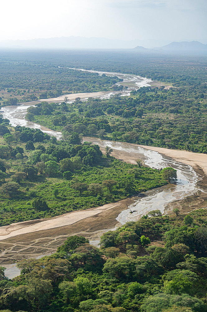 Aerial of Singaita River, Kapoita, Eastern Equatoria State,, South Sudan, Africa