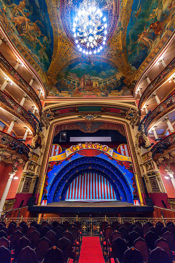 Beautiful interior of the Amazon Theatre, Manaus, Amazonas state, Brazil, South America