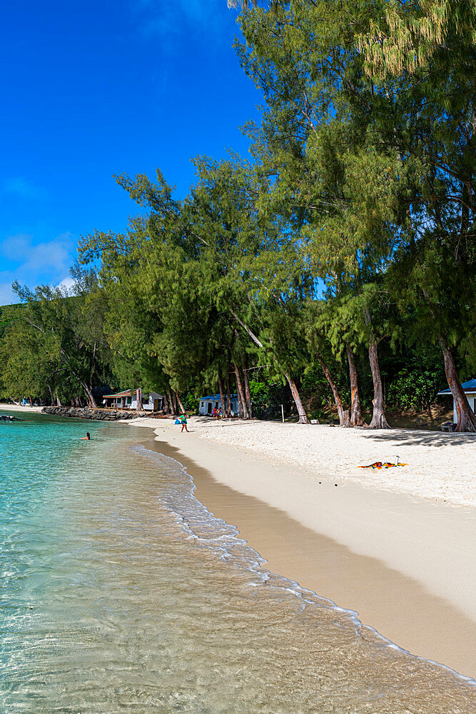 White sand beach, Aukena island, Gambier archipelago, French Polynesia, South Pacific, Pacific