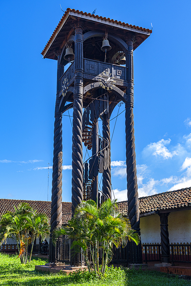 Bell tower, Mission of Concepcion, Jesuit Missions of Chiquitos, UNESCO World Heritage Site, Santa Cruz department, Bolivia, South America