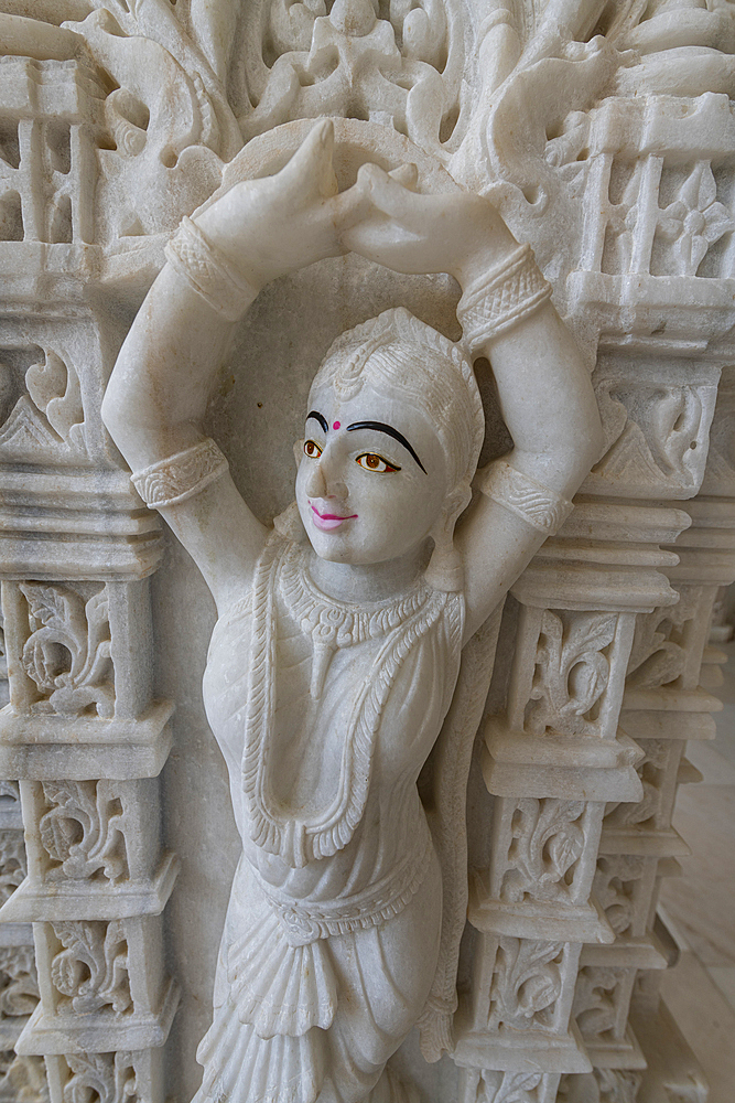 Marble built Dharamshala Manilaxmi Tirth Jain temple, Gujarat, India, Asia