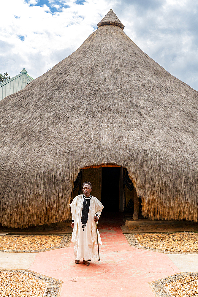 Traditional straw hut in the Lamido Palace, Ngaoundere, Adamawa region, Northern Cameroon, Africa