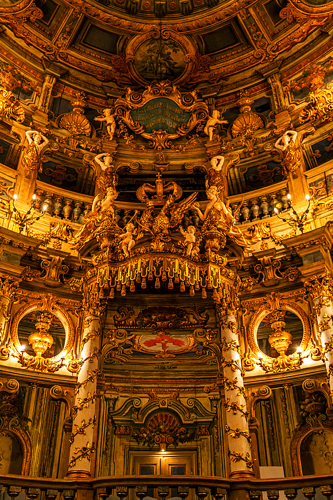 Interior of the Margravial Opera House, UNESCO World Heritage Site, Bayreuth, Bavaria, Germany, Europe