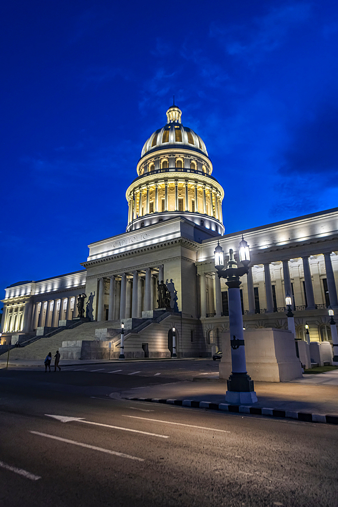 Nightshot of the Capitol in Havana, Cuba, West Indies, Central America