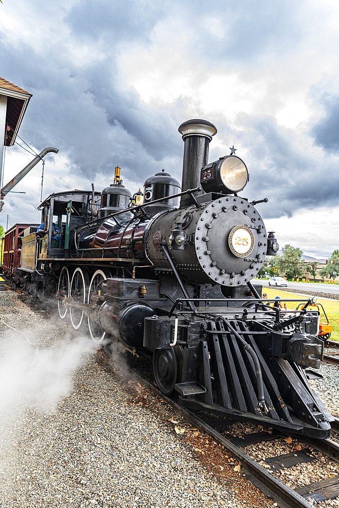 Steam train in the Nevada State Railroad Museum, Carson City, Nevada, United States of America, North America