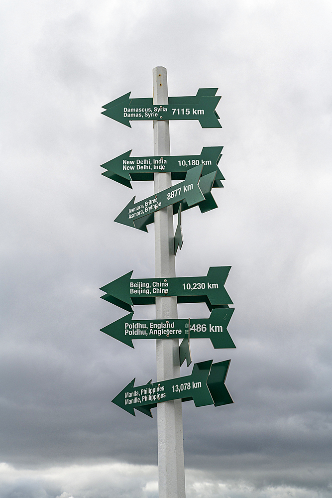 Signpost, Signal Hill National Historic Site, St. John's, Newfoundland, Canada, North America