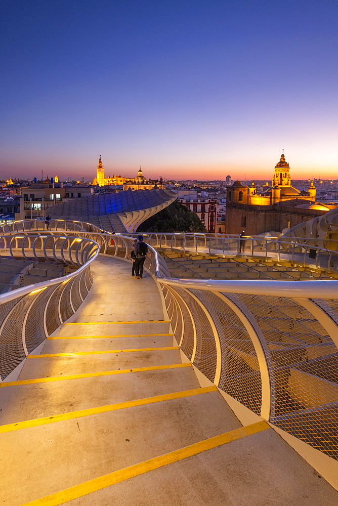 Spiral walkways of the Metropol Parasol, Plaza de la Encarnacion, Seville, Andalusia, Spain, Europe