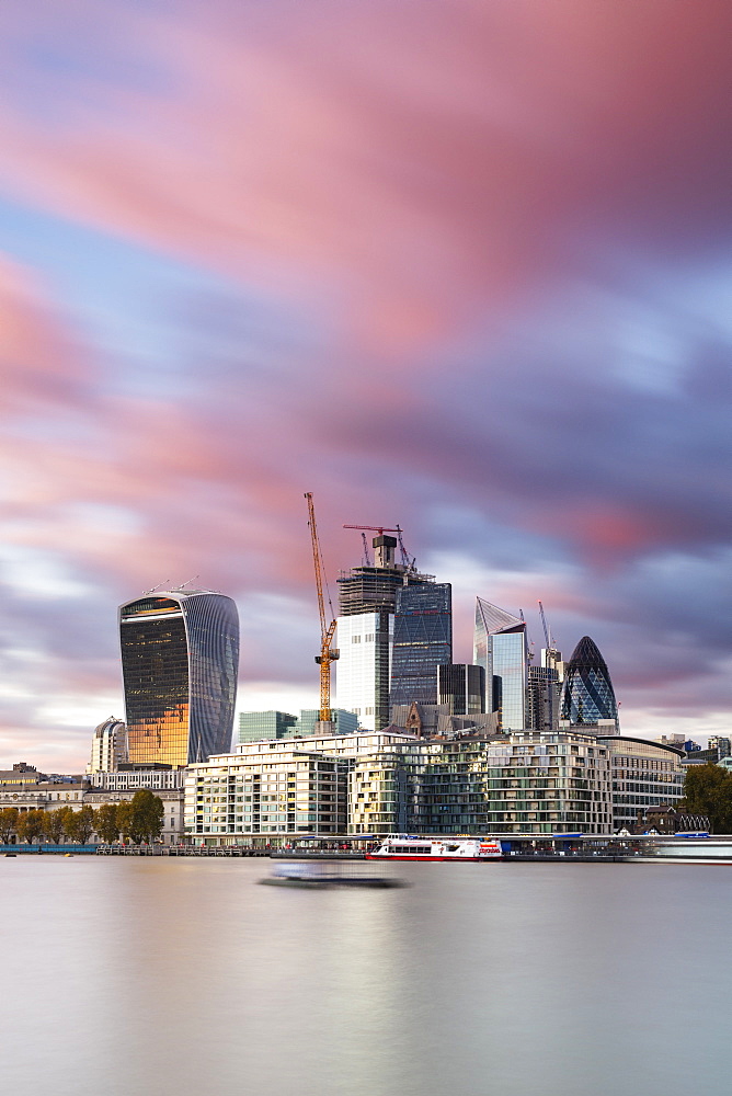 The City from the south bank of the River Thames, London, England, United Kingdom, Europe