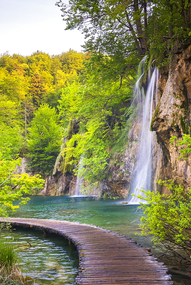 Waterfall in Plitvice Lakes National Park, UNESCO World Heritage Site, Croatia, Europe