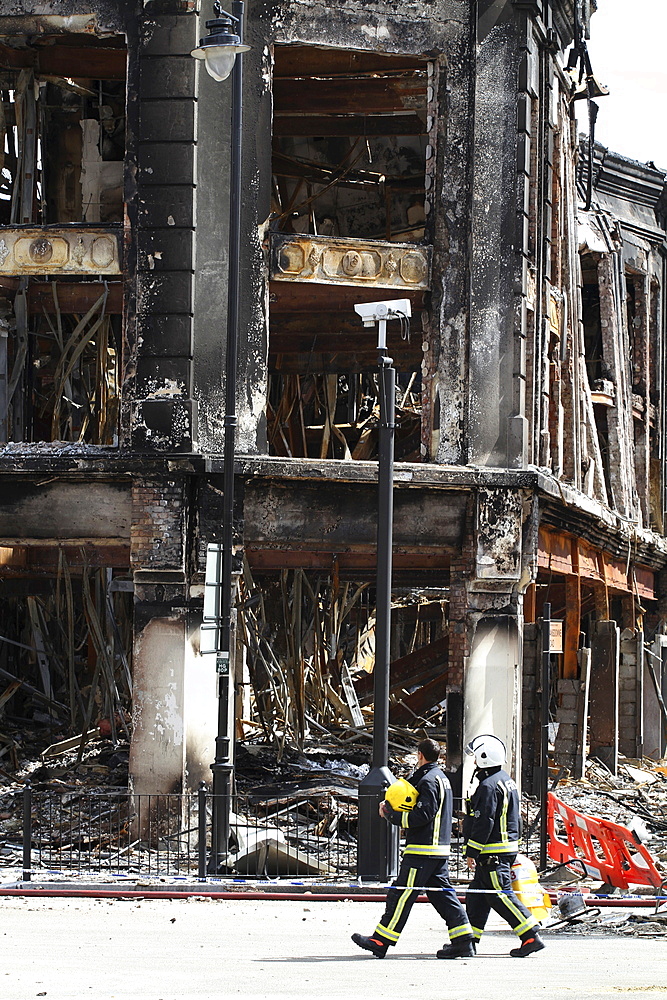 Damage caused by riot and looting in tottenham, london, uk