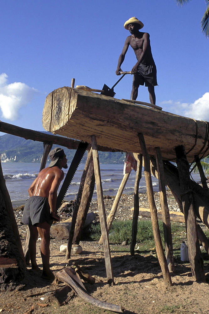 Boatyard, haiti. Jacmel. Boat building