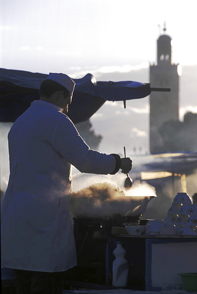 Street kitchen, morocco. Food stall in marrakesh