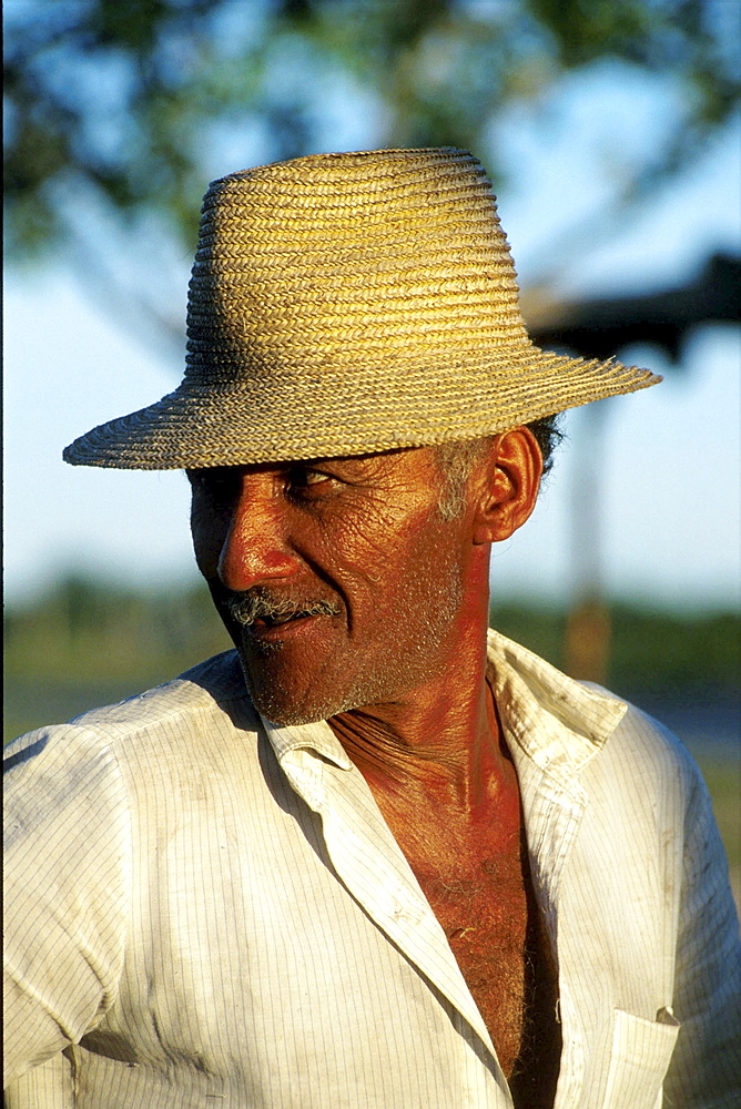 Brazil, labourer in a landless peasants community in bahia state.