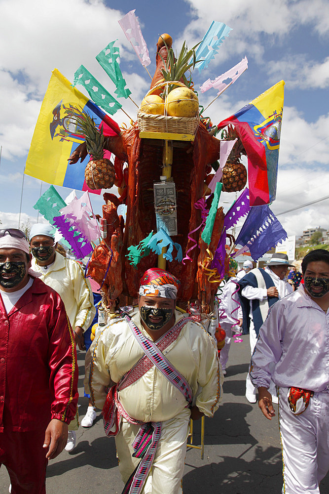 Mama Negra traditional festival in Latacunga, Ecuador, South America