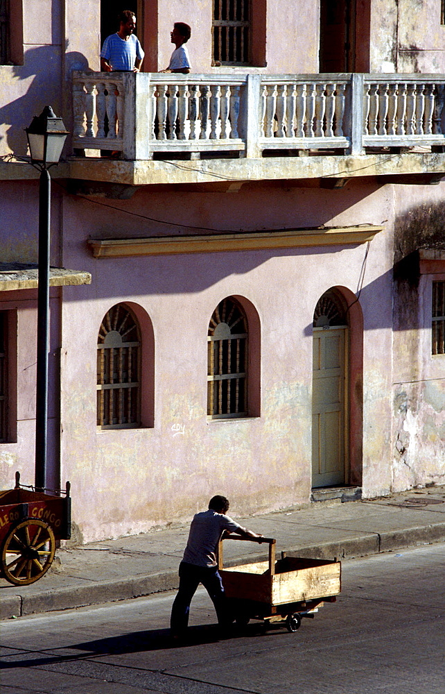 , balcony in the colonial city of cartagena.