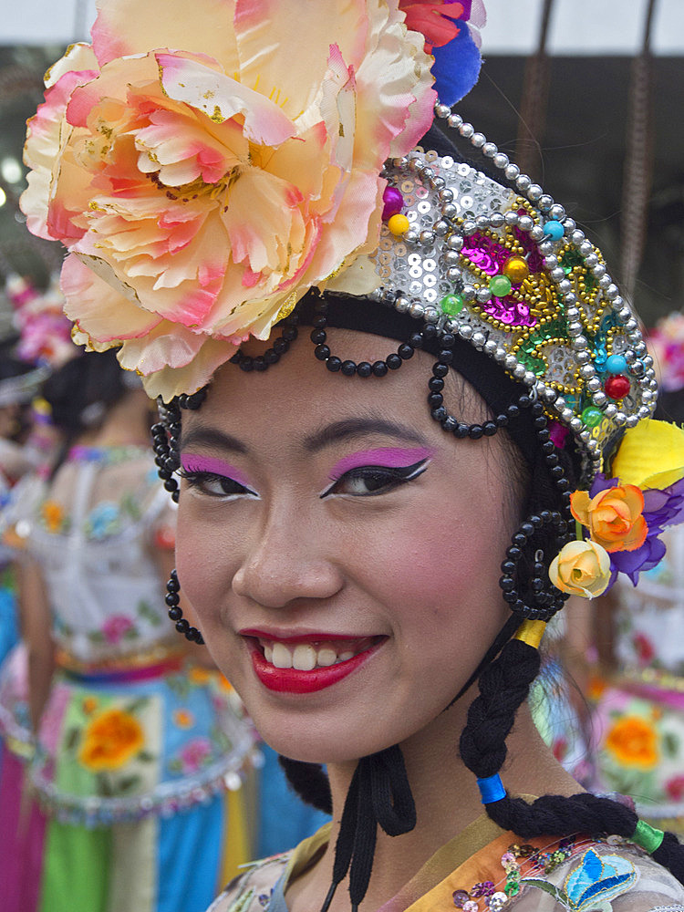 Dancers and performers at the traditional yearly Chingay festival in Singapore, Southeast Asia, Asia