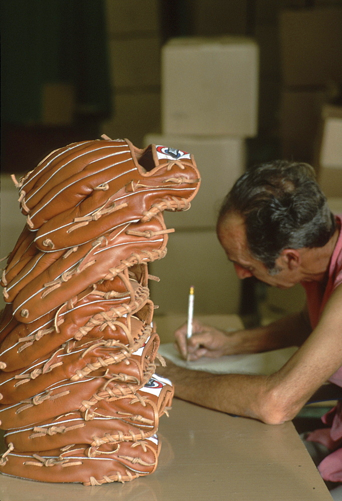 Cuba. Baseball sport gear factory near havana