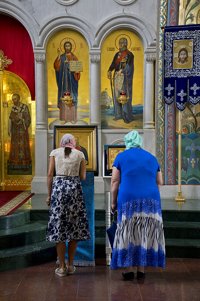 Russian Orthodox church service in Volgograd, Russia, Europe