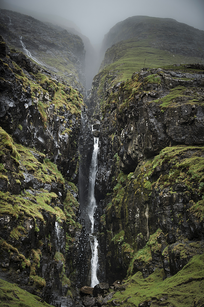 Waterfall, Faroe Islands, Denmark, Atlantic, Europe