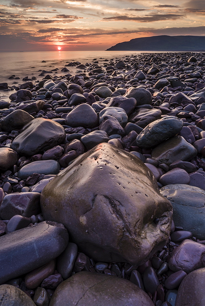 Porlock Weir at sunrise, Porlock, Somerset, England, United Kingdom, Europe