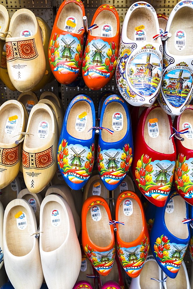 Clogs for sale in Bloemenmarkt, Amsterdam, Netherlands, Europe