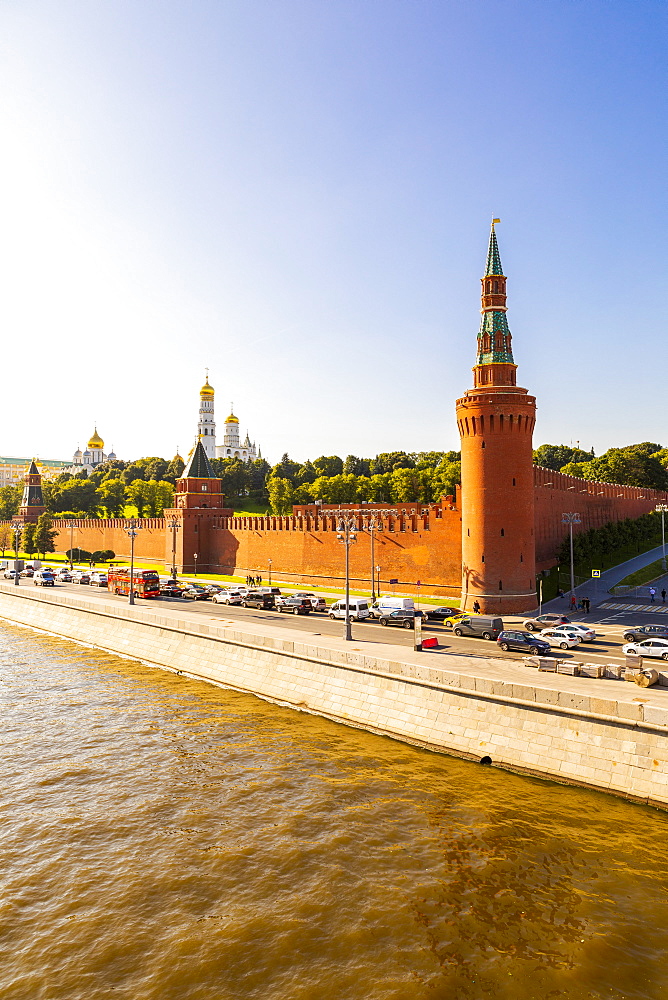 The Kremlin, UNESCO World Heritage Site, and Moscow River, Moscow, Russia, Europe