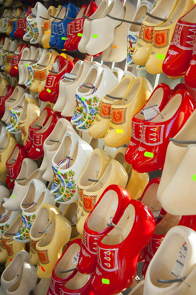 Clogs on display in a tourist shop, Amsterdam, The Netherlands, Europe