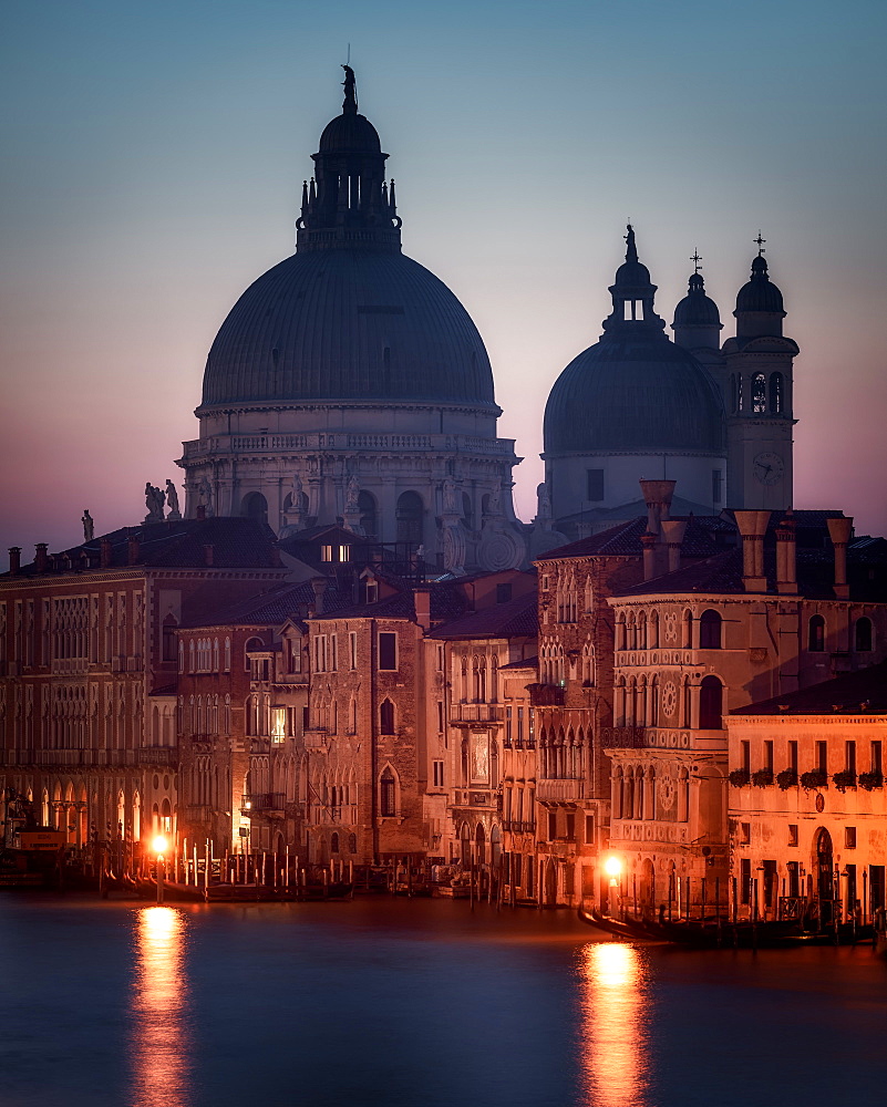 Santa Maria della Salute at sunset in Venice, Italy, Europe