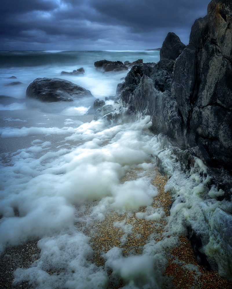 Stormy Bagh Steinigidh beach, Isle of Harris, Outer Hebrides, Scotland, United Kingdom, Europe