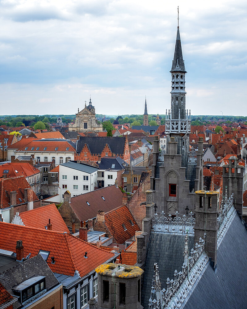 Rooftops of Bruges, Bruges, West Flanders, Belgium, Europe