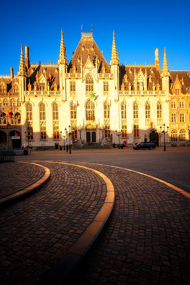 Provinciaal Hof (Province Court) on Markt square, Bruges (Brugge), West Flanders (Vlaanderen), Belgium, Europe