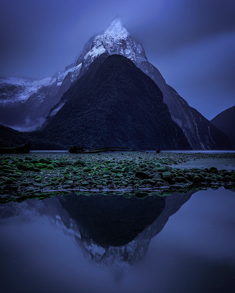 Mitre Peak, Milford Sound, Fiordland National Park, UNESCO World Heritage Site, South Island, New Zealand, Pacific