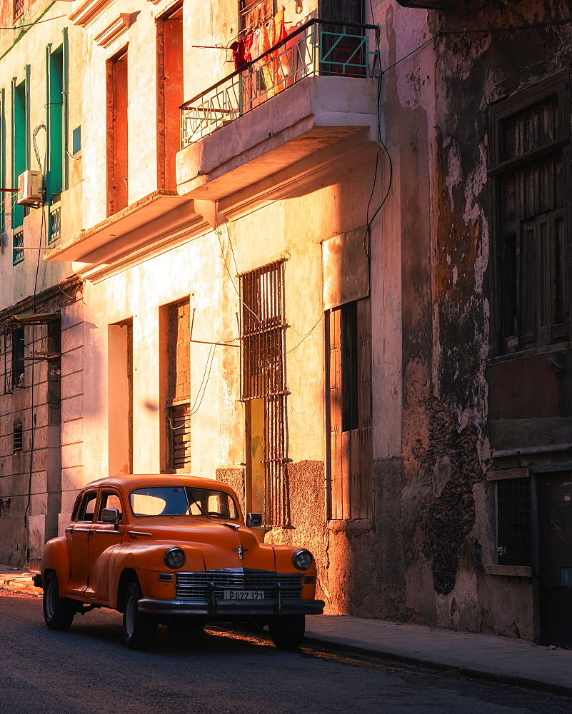 Classic Old Car, Old Town, Havana, Cuba, West Indies, Caribbean, Central America